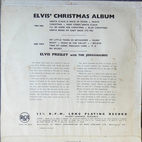 Elvis Presley : Elvis' Christmas Album (LP, Album, Mono, RE)
