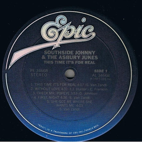 Southside Johnny And The Asbury Jukes* : This Time It's For Real (LP, Album, RE, Pit)