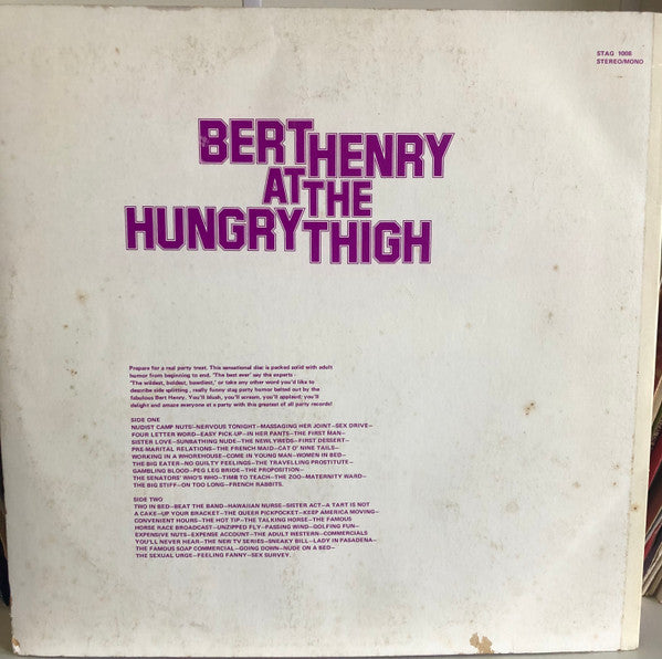 Bert Henry : Bert Henry At The Hungry Thigh (LP)