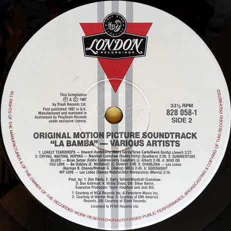 Various : La Bamba (Original Motion Picture Soundtrack) (LP, Album, Comp)