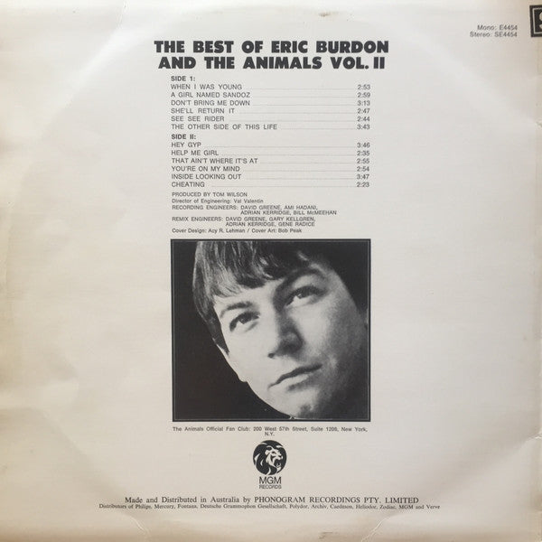 Eric Burdon & The Animals : The Best Of Eric Burdon And The Animals Vol. II (LP, Comp, RE)