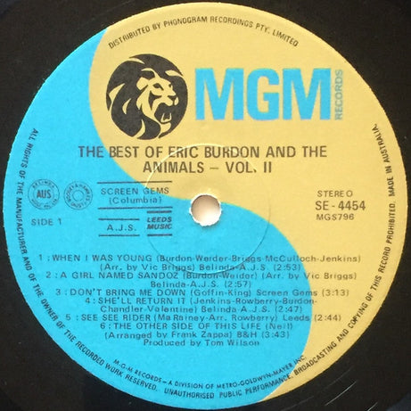 Eric Burdon & The Animals : The Best Of Eric Burdon And The Animals Vol. II (LP, Comp, RE)