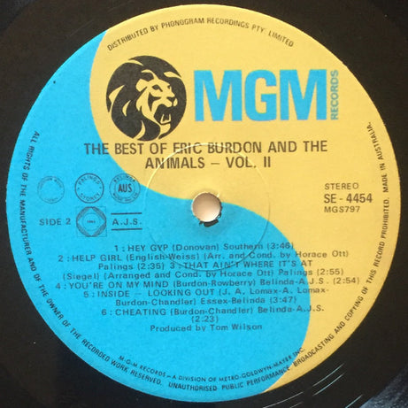 Eric Burdon & The Animals : The Best Of Eric Burdon And The Animals Vol. II (LP, Comp, RE)