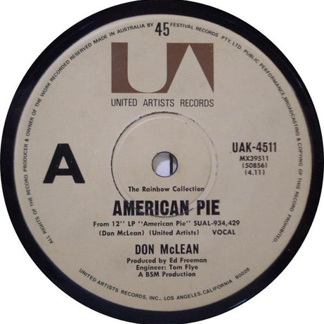 Don McLean : American Pie (7", Single)