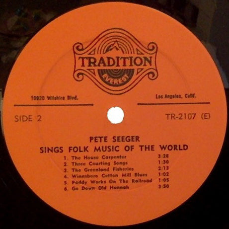 Pete Seeger : Sings Folk Music Of The World (LP, Album, RE)
