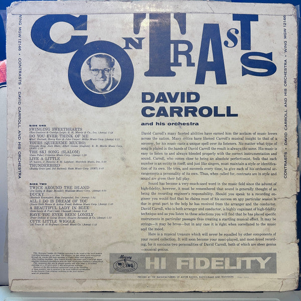 David Carroll & His Orchestra : Contrasts (LP, Comp, Mono)