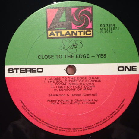 Yes : Close To The Edge (LP, Album, Gat)