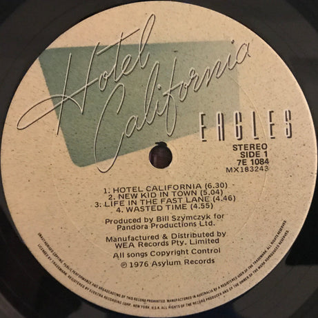Eagles : Hotel California (LP, Album, Gat)