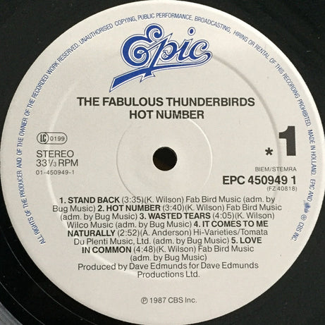 The Fabulous Thunderbirds : Hot Number (LP, Album)