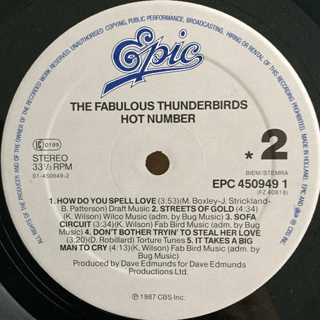 The Fabulous Thunderbirds : Hot Number (LP, Album)