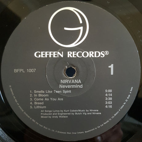 Nirvana : Nevermind (LP, Album, Qui)