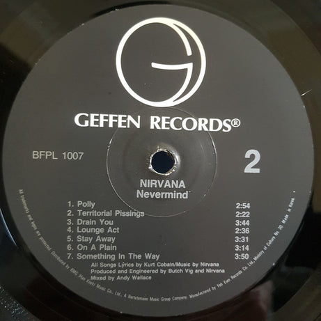 Nirvana : Nevermind (LP, Album, Qui)