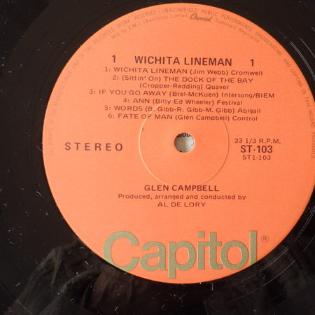 Glen Campbell : Wichita Lineman (LP, Album, Ora)