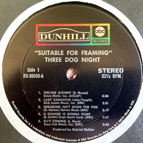 Three Dog Night : Suitable For Framing (LP, Album, Mon)