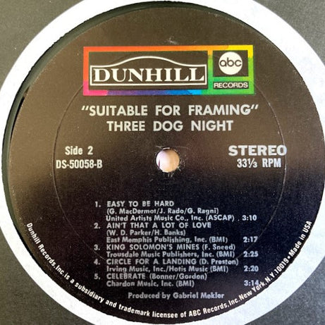 Three Dog Night : Suitable For Framing (LP, Album, Mon)