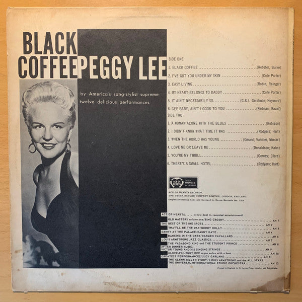 Peggy Lee : Black Coffee (LP, Mono)