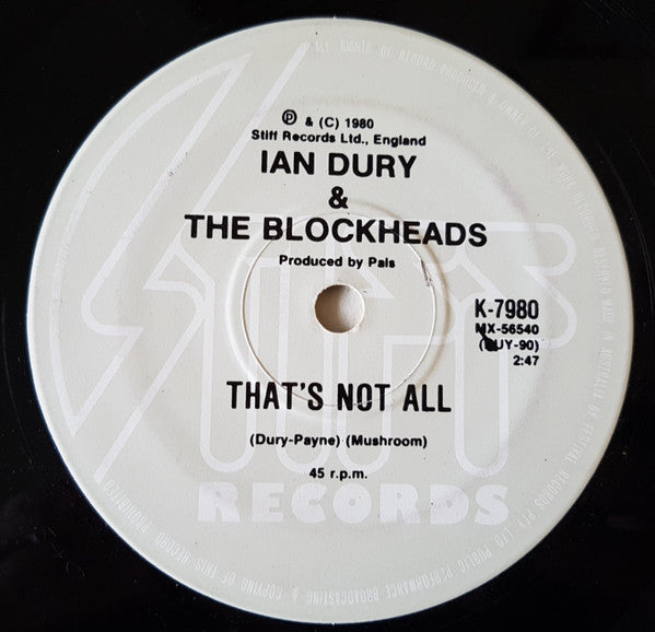 Ian Dury And The Blockheads : I Want To Be Straight (7", Single)