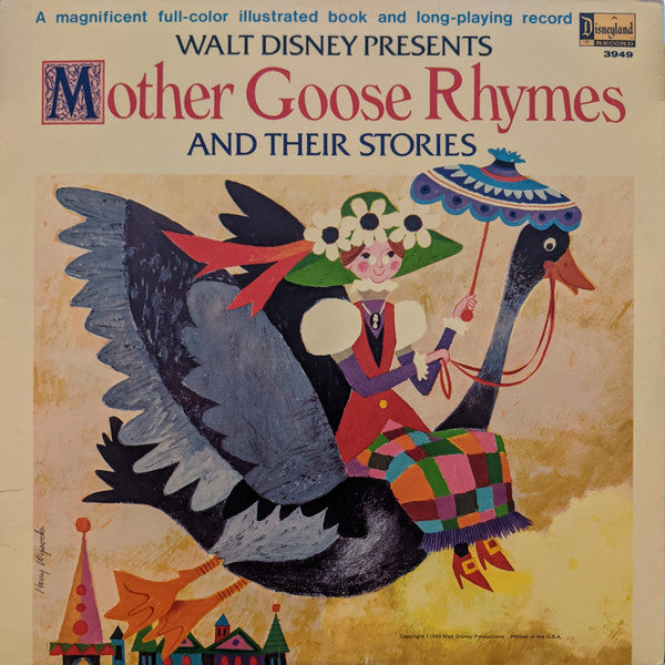 Rica Moore & Tutti Camarata : Walt Disney Presents Mother Goose Rhymes And Their Stories (LP, Album, Red)