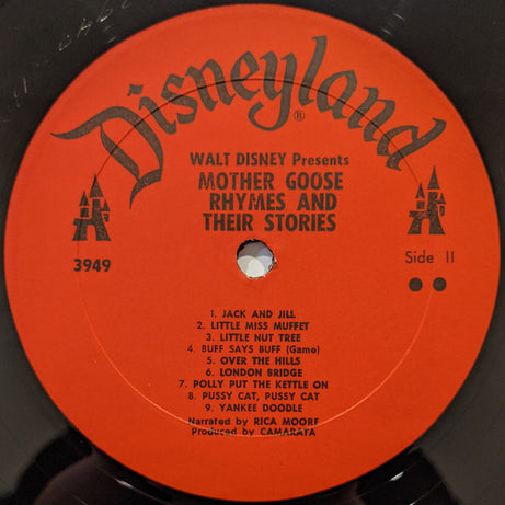 Rica Moore & Tutti Camarata : Walt Disney Presents Mother Goose Rhymes And Their Stories (LP, Album, Red)