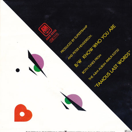 Supertramp : My Kind Of Lady (7", Single)