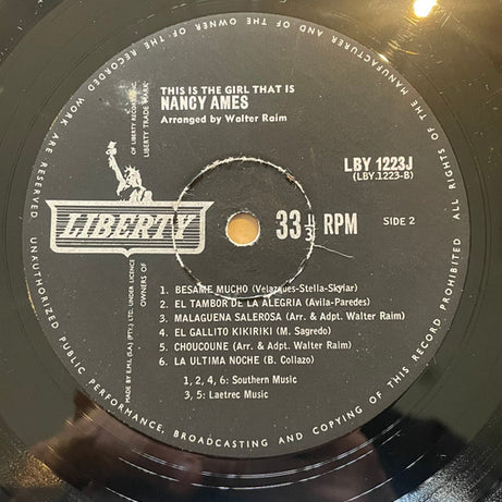 Nancy Ames : This Is The Girl That Is Nancy Ames (LP, Album)