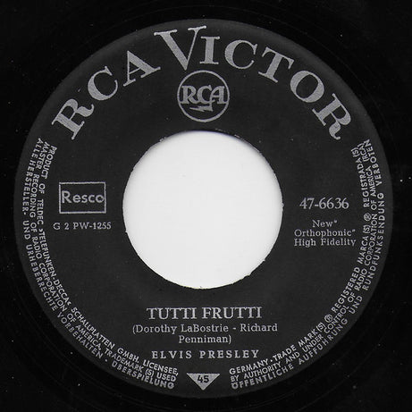 Elvis Presley : Blue Suede Shoes / Tutti Frutti (7", Single, RE)