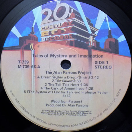 The Alan Parsons Project : Tales Of Mystery And Imagination (LP, Album, RE, Ind)