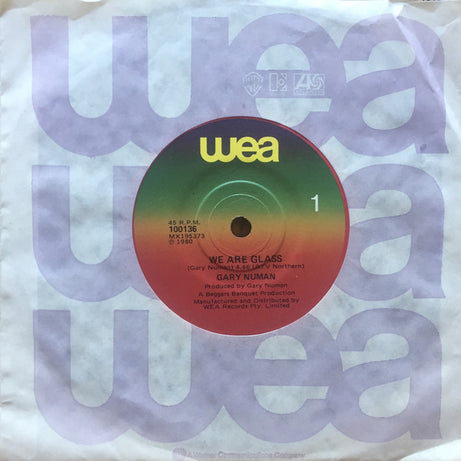 Gary Numan : We Are Glass (7", Single)