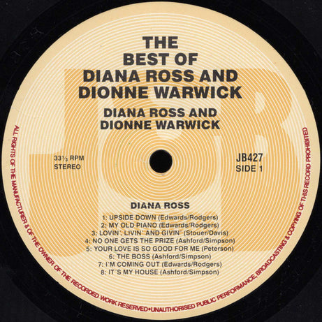 Diana Ross, Dionne Warwick : The Best Of Diana Ross And Dionne Warwick (LP, Comp)