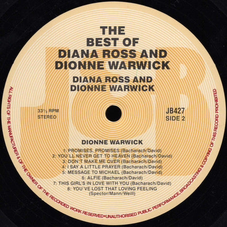 Diana Ross, Dionne Warwick : The Best Of Diana Ross And Dionne Warwick (LP, Comp)