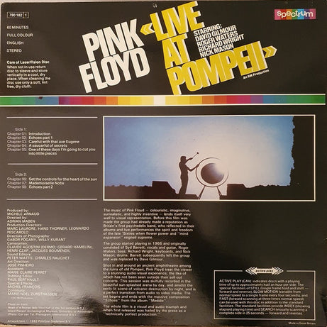 Pink Floyd : Live At Pompeii (Laserdisc, 12", PAL, SECAM, 625)