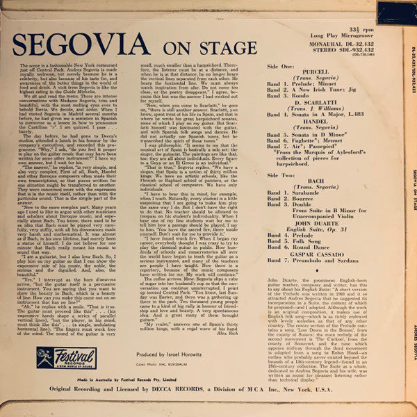 Segovia* : On Stage (LP, Album)