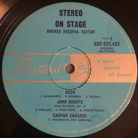 Segovia* : On Stage (LP, Album)