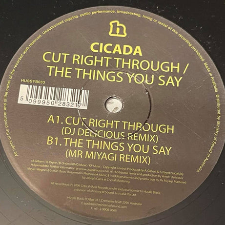 Cicada : Cut Right Through / The Things You Say (12")