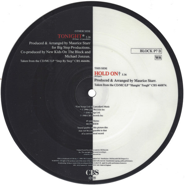 New Kids On The Block : Tonight (7", Single, Pic)