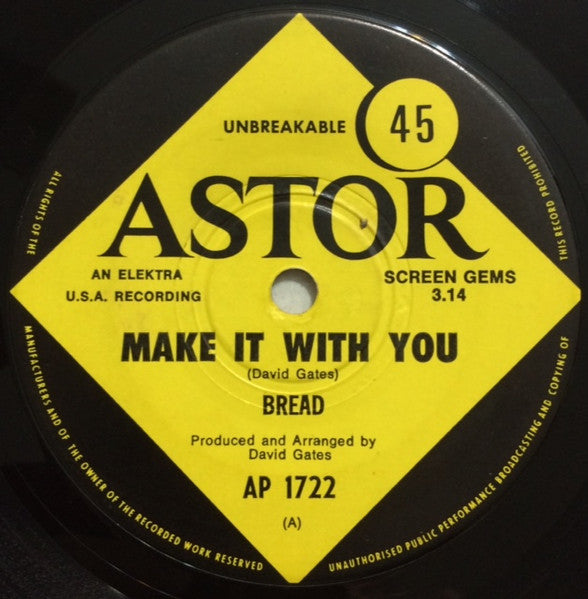 Bread : Make It With You (7", Single)