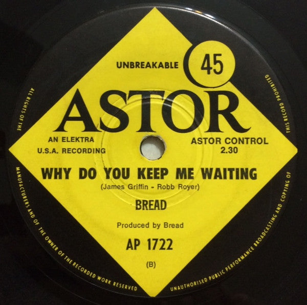 Bread : Make It With You (7", Single)