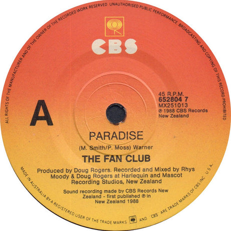 Fan Club : Paradise (7")