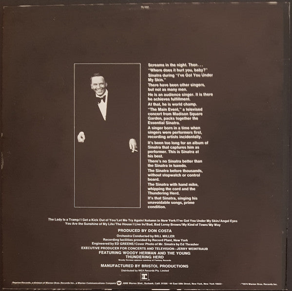 Frank Sinatra : The Main Event (Live) (LP, Album)