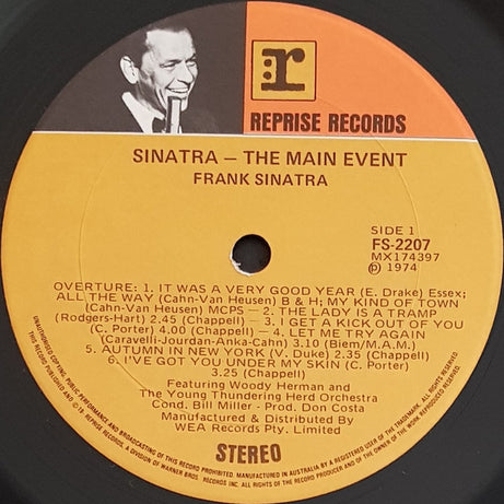 Frank Sinatra : The Main Event (Live) (LP, Album)