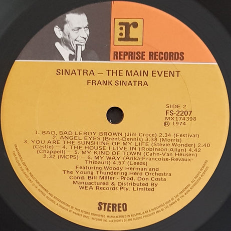 Frank Sinatra : The Main Event (Live) (LP, Album)