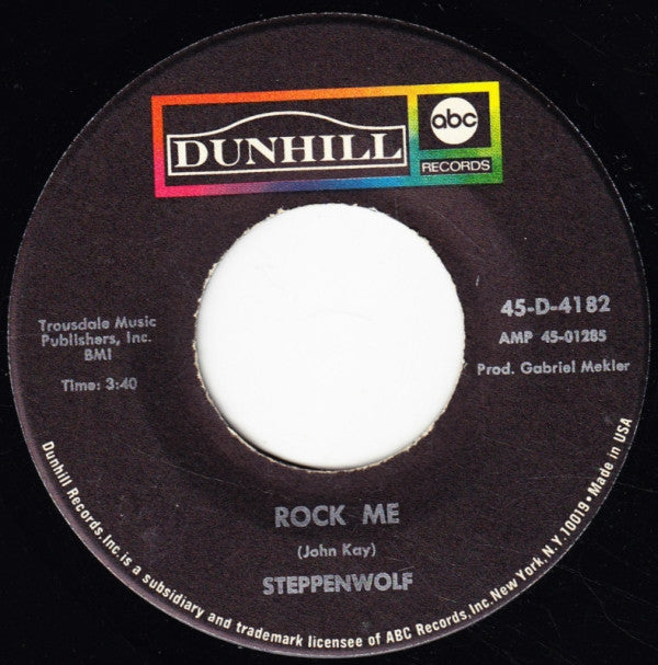 Steppenwolf : Rock Me (7", Single)