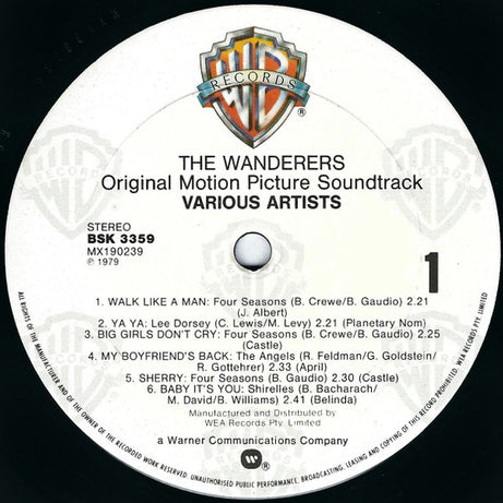 Various : The Wanderers (Original Motion Picture Soundtrack) (LP, Comp)
