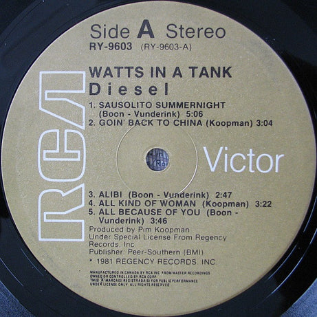 Diesel (5) : Watts In A Tank (LP, Album)