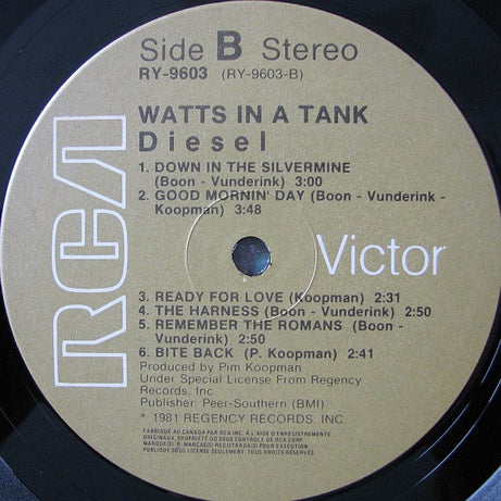 Diesel (5) : Watts In A Tank (LP, Album)