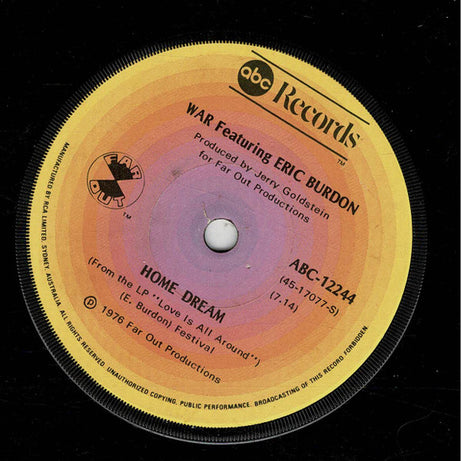 War Featuring Eric Burdon* : Magic Mountain (7", Single)