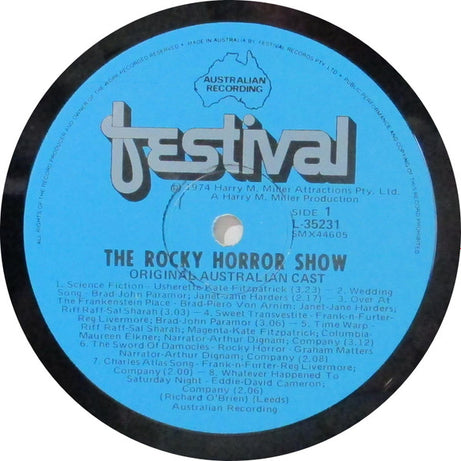 "The Rocky Horror Show" Original Australian Cast : The Rocky Horror Show: Original Australian Cast Album (LP, Album, Gat)