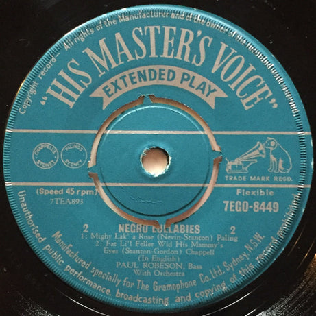 Paul Robeson : Negro Lullabies (7", EP)