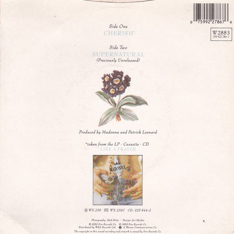 Madonna : Cherish (7", Single, 7" )