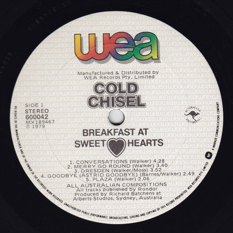 Cold Chisel : Breakfast At Sweethearts (LP, Album, RE, RP)